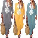 Boho Long Maxi Dress Long Sleeve V-neck Women Dress
