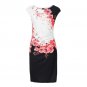 Casual Sleeveless O Neck Print Slim Office Dress Body con Party Dresses