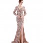 Glitter Sequin Luxury Elegant half sleeve Women's Long Dress Party Prom Dresses