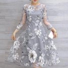 high quality girls Organza Floral Print Wedding Party Dress