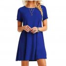 High Quality Women Black Blue Dress Summer Short Sleeve