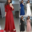 Hot Sale Ladies Long Sleeve Slim High-waist Floor-Length Dress