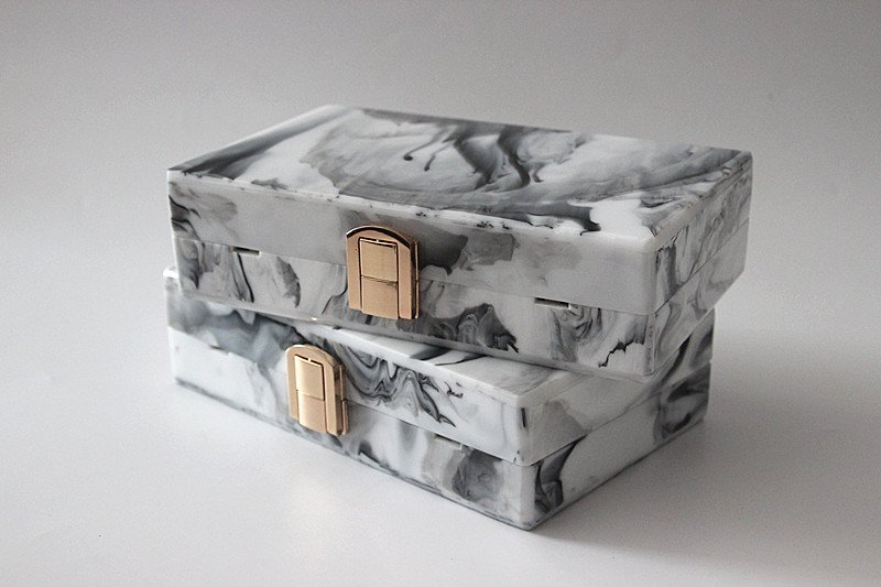 White Chic Marble Clutch