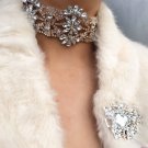 Rhinestone Gold and Silver Flower Choker