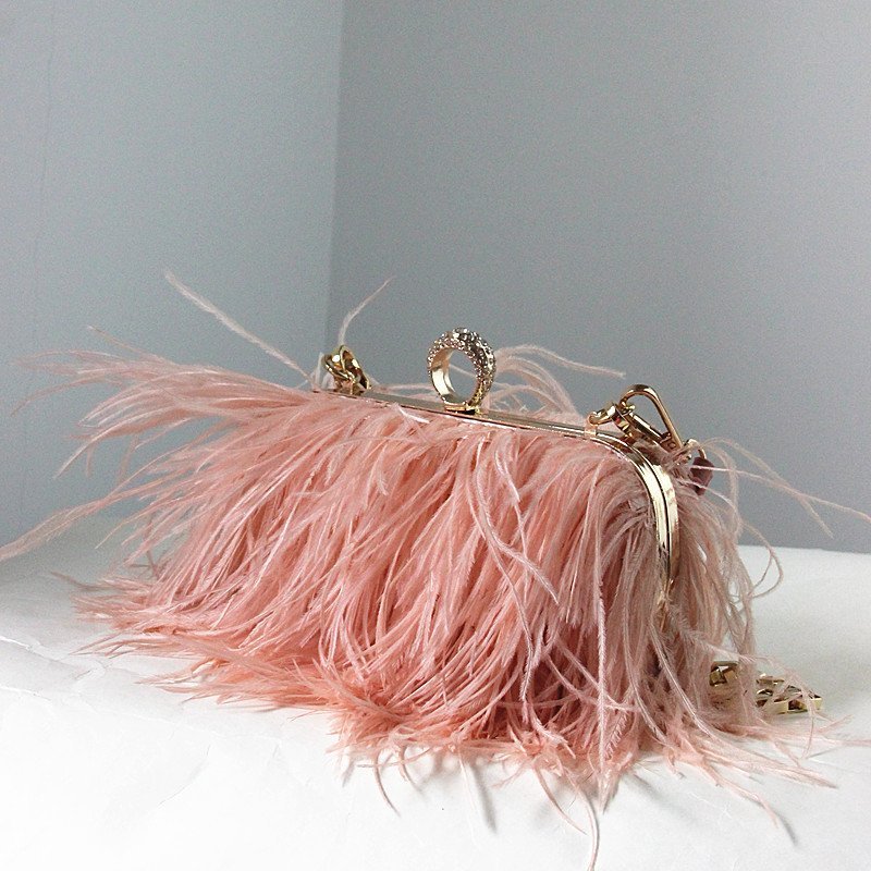 Feathered Crystal Clutch
