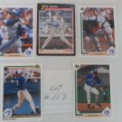 Free Shipping-Lot #117 (5) Assorted Baseball Cards