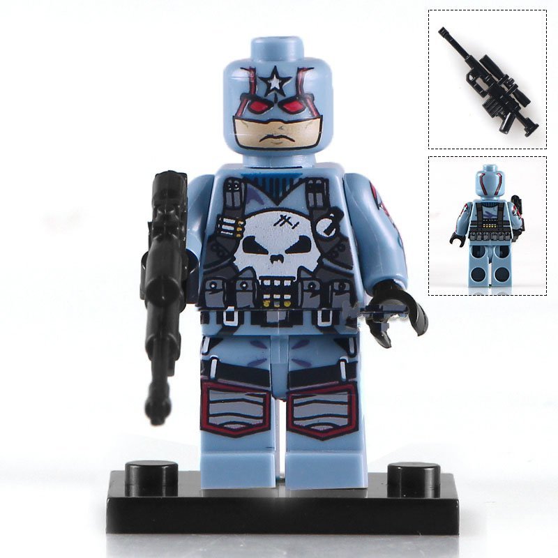 Captain Punisher Lego Custom Superheroes Minifigure Block Toys