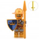 Golden Medieval Castle Marines Knight with Weapons Lego Superheroes Minifigure Block Toys