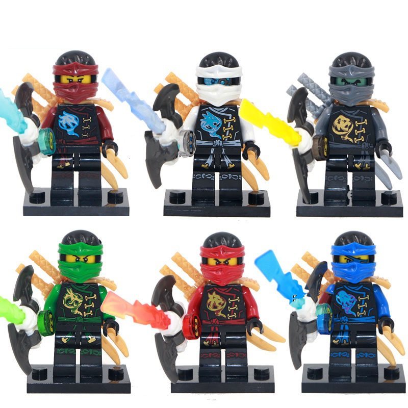 6pcs The Phantom Ninja Mounts With Weapons Minitoys Ninjago Minifigure ...