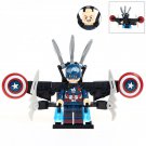 Captain America With Jetpack Lego Superheroes Minifigure Block Toys