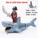 Grey Blue Shark Lego Animal Theme Superheroes Minifigure Block Toys