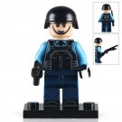 Military Duties Unit Marine Policeman White Blue Coat Lego Minifigure Building Block Toys