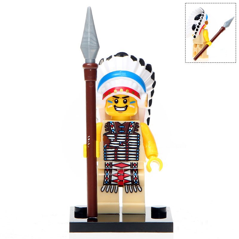 Chief Aborigines Hun Warrior Lego Superheroes Minifigure Block Toys