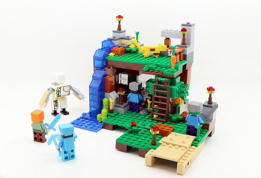 minecraft craft a block steve and iron golem figures