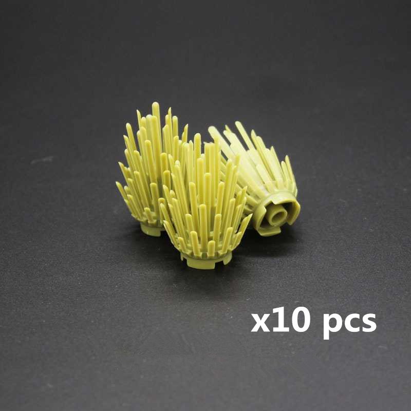 10Pcs/set Brown Mini Bush Tree Plant Grass Shrub Lego Accessories Minifigure Block Toys
