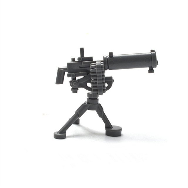 Grey Machine Gun Weapon Military Lego Accessories Minifigure Building Block Toys