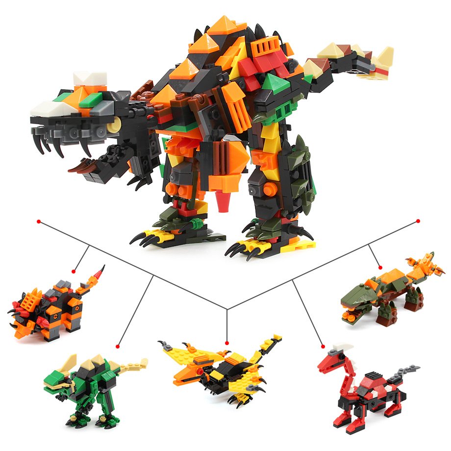 5 in 1 Tranformable Dinosaurs Robot Minitoys Superheroes ...