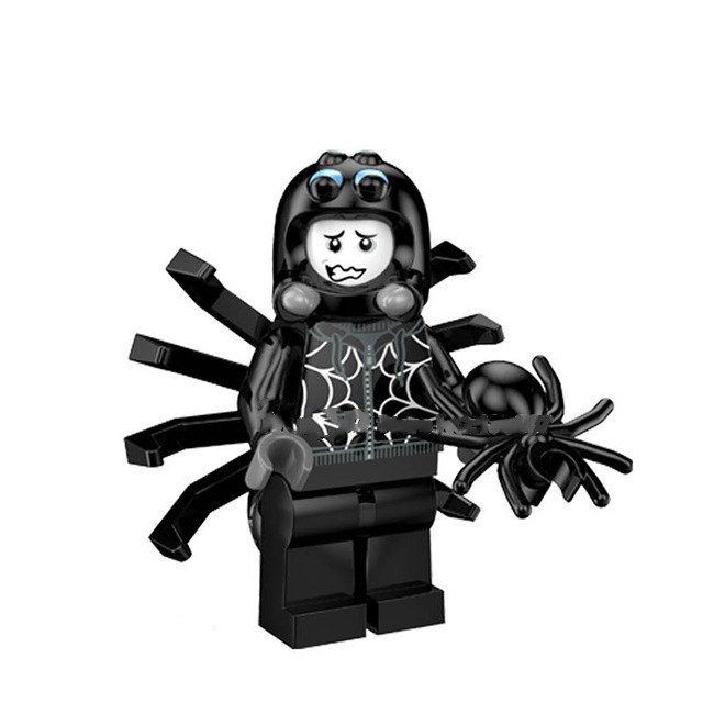 Boy With Black Small Spider Costume Lego Custom Theme Minifigure Block Toys