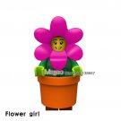Girl With Flower On Pot Costume Lego Custom Theme Minifigure Block Toys