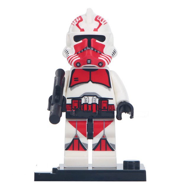 Red Clone Shock Trooper Lego Star Wars Minifigure Block Toys