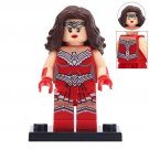 Wonder Woman With Red Suit Lego Justice League Superheroes Minifigure Block Toys