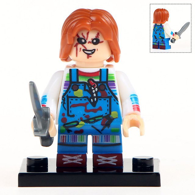 Chucky Lego Hallowen Horor Theme Minifigure Block Toys
