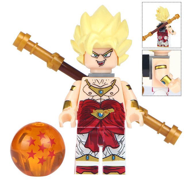 Broly Super Saiyan Lego Dragon Ball Anime Theme Minifigure Block Toys