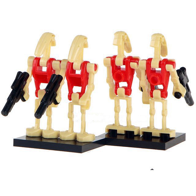 4pcs Red Battle Droid Lego Star Wars Minifigure Block Toys