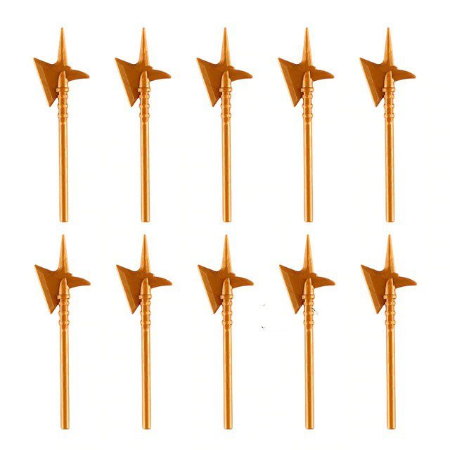 10pcs Golden Axe Spear Accessories Lego Minifigure Building Block Toys