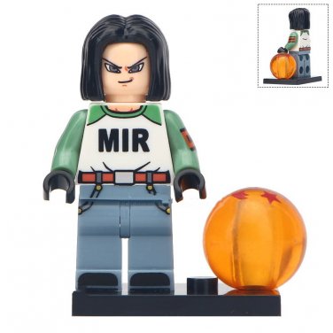 Android 17 With Mir Shirt Minitoys Dragon Ball Anime Theme Minifigure Block Toys