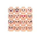 16pcs Lovely Face Emoji Expression Skin Accessories Lego Minifigure Building Block Toys