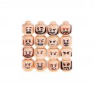 16pcs Male Face Emoji Expression Skin Accessories Lego Minifigure Building Block Toys
