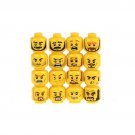 16pcs New Male Face Emoji Expression Skin Accessories Lego Minifigure Building Block Toys