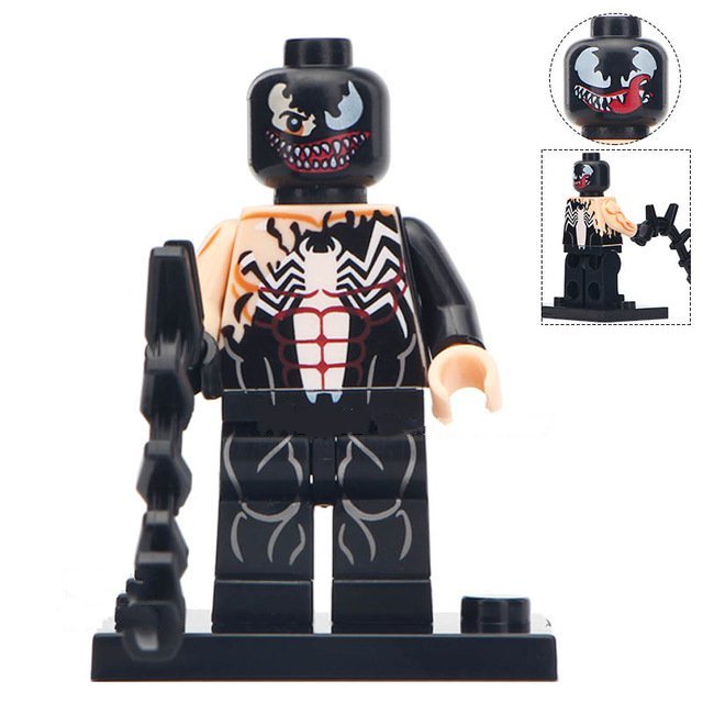 New Version Venom Half Transformation Lego Superheroes Minifigure Block Toys