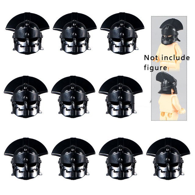 10pcs J0054 Gladiator Medieval Helmet Mask Accessories Lego Minifigure Building Block Toys