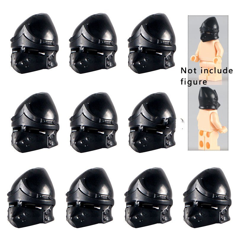 10pcs J0056 Gladiator Medieval Helmet Mask Accessories Lego Minifigure Building Block Toys