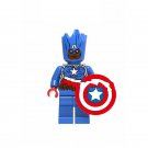 Custom Mix Groot x Captain America Lego Superheroes Minifigure Block Toys