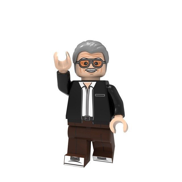 Stan Lee With Black Jacket Lego Superheroes Minifigure Block Toys