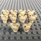 10pcs Light Brown Chiken Animal Theme Lego Accessories Minifigure Block Toys
