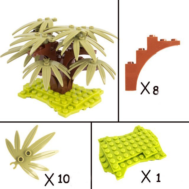 Brown Forest Shrubs Palm Lego Accessories Minifigure Block Toys