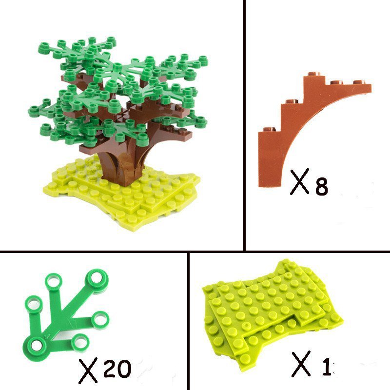 Green Forest Shrubs Lego Accessories Minifigure Block Toys