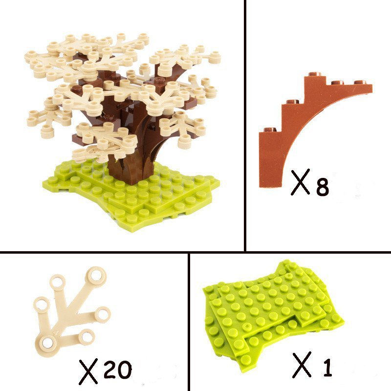 Light Pink Forest Shrubs Lego Accessories Minifigure Block Toys