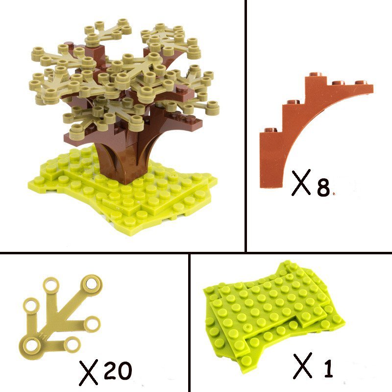 Light Green Forest Shrubs Lego Accessories Minifigure Block Toys