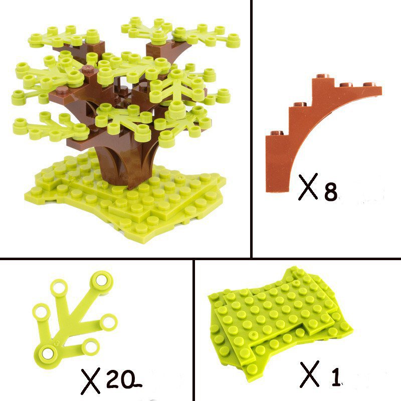 Yellow Forest Shrubs Lego Accessories Minifigure Block Toys