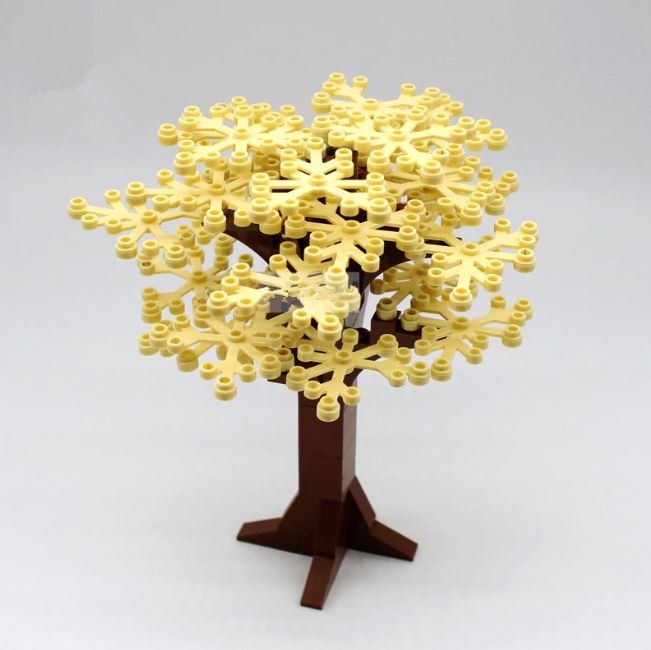 White Leaf Big Tree Forest Lego Accessories Minifigure Block Toys