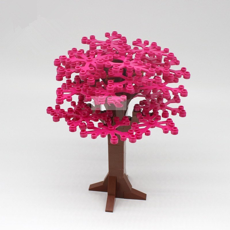 Pink Leaf Big Tree Forest Lego Accessories Minifigure Block Toys