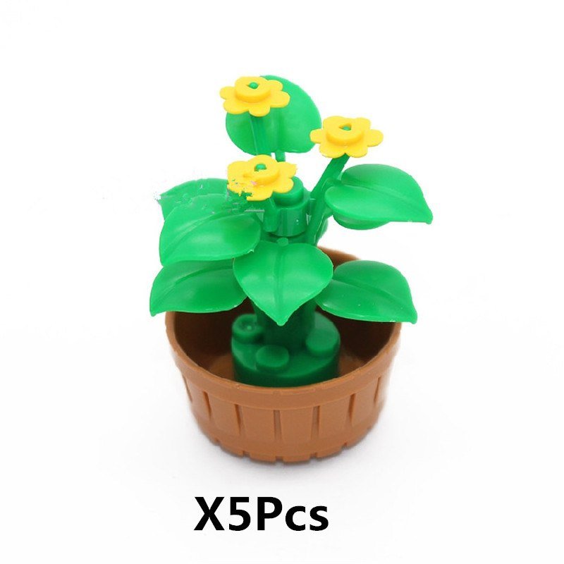 5pcs Potted Plan E Lego Accessories Minifigure Block Toys