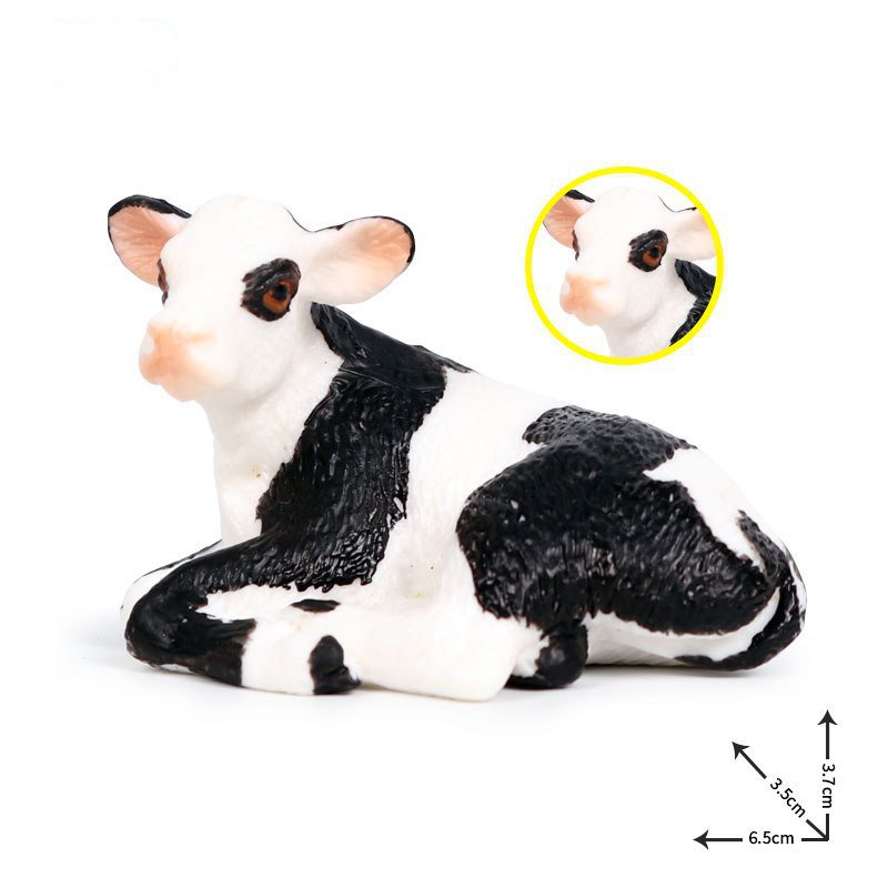 Young Dairy cattle 2 Animal Model Figure toys Pet Farm And Zoo Minifigure Block Toys