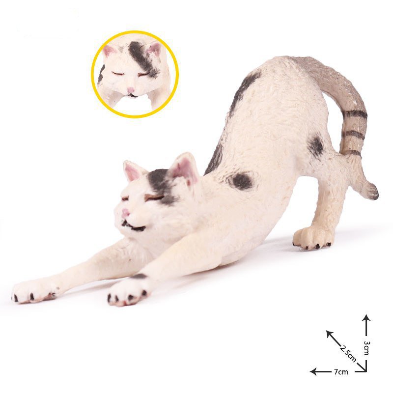 Stretching Cat Animal Model Figure toys Pet Farm And Zoo Minifigure Block Toys