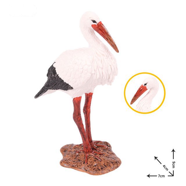 Stork Bird Animal Model Figure toys Pet Farm And Zoo Minifigure Block Toys